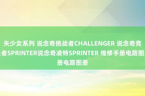 失少女系列 说念奇挑战者CHALLENGER 说念奇竞走者SPRINTER说念奇凌特SPRINTER 维修手册电路图册