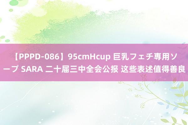 【PPPD-086】95cmHcup 巨乳フェチ専用ソープ SARA 二十届三中全会公报 这些表述值得善良