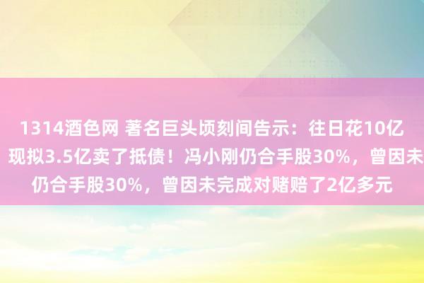 1314酒色网 著名巨头顷刻间告示：往日花10亿元向冯小刚买的股权，现拟3.5亿卖了抵债！冯小刚仍合手股30%，曾因未完成对赌赔了2亿多元