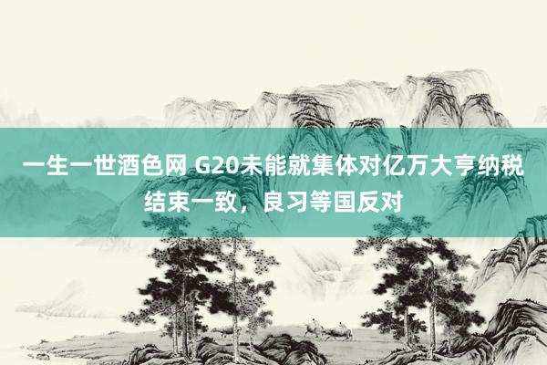 一生一世酒色网 G20未能就集体对亿万大亨纳税结束一致，良习等国反对