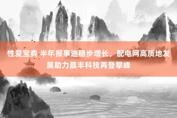 性爱宝典 半年报事迹稳步增长，配电网高质地发展助力晨丰科技再登攀峰