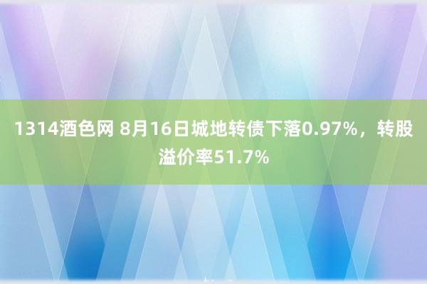 1314酒色网 8月16日城地转债下落0.97%，转股溢价率51.7%