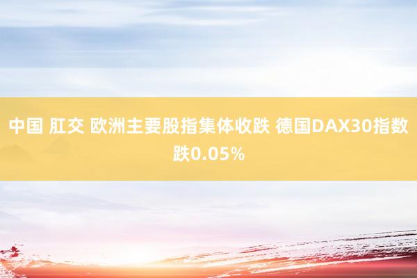 中国 肛交 欧洲主要股指集体收跌 德国DAX30指数跌0.05%