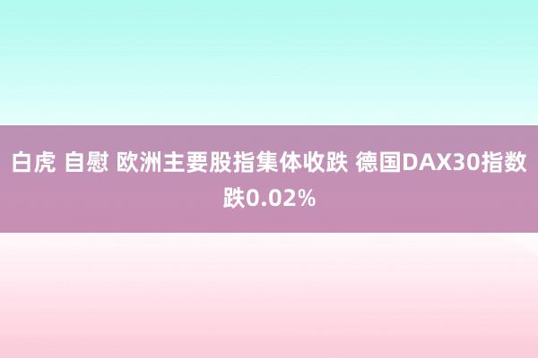 白虎 自慰 欧洲主要股指集体收跌 德国DAX30指数跌0.02%