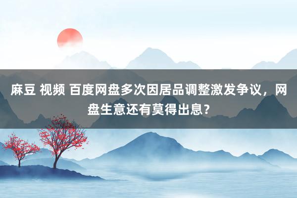 麻豆 视频 百度网盘多次因居品调整激发争议，网盘生意还有莫得出息？