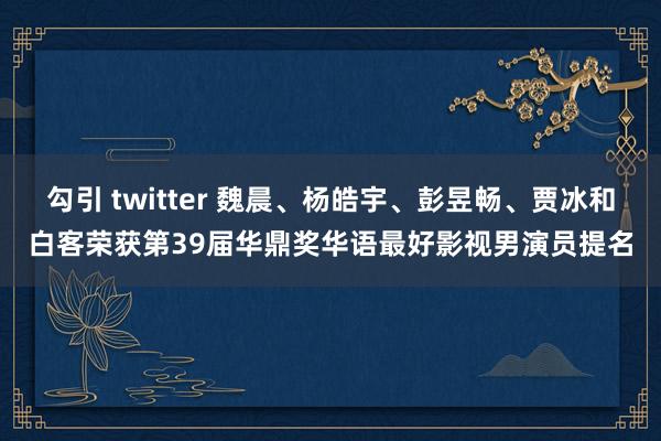 勾引 twitter 魏晨、杨皓宇、彭昱畅、贾冰和白客荣获第39届华鼎奖华语最好影视男演员提名