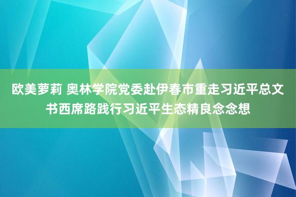 欧美萝莉 奥林学院党委赴伊春市重走习近平总文书西席路践行习近平生态精良念念想