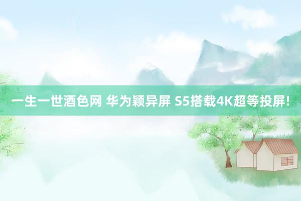 一生一世酒色网 华为颖异屏 S5搭载4K超等投屏!